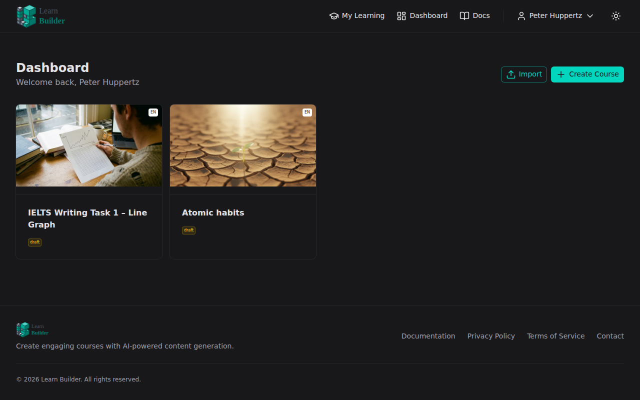 LearnBuilder Dashboard